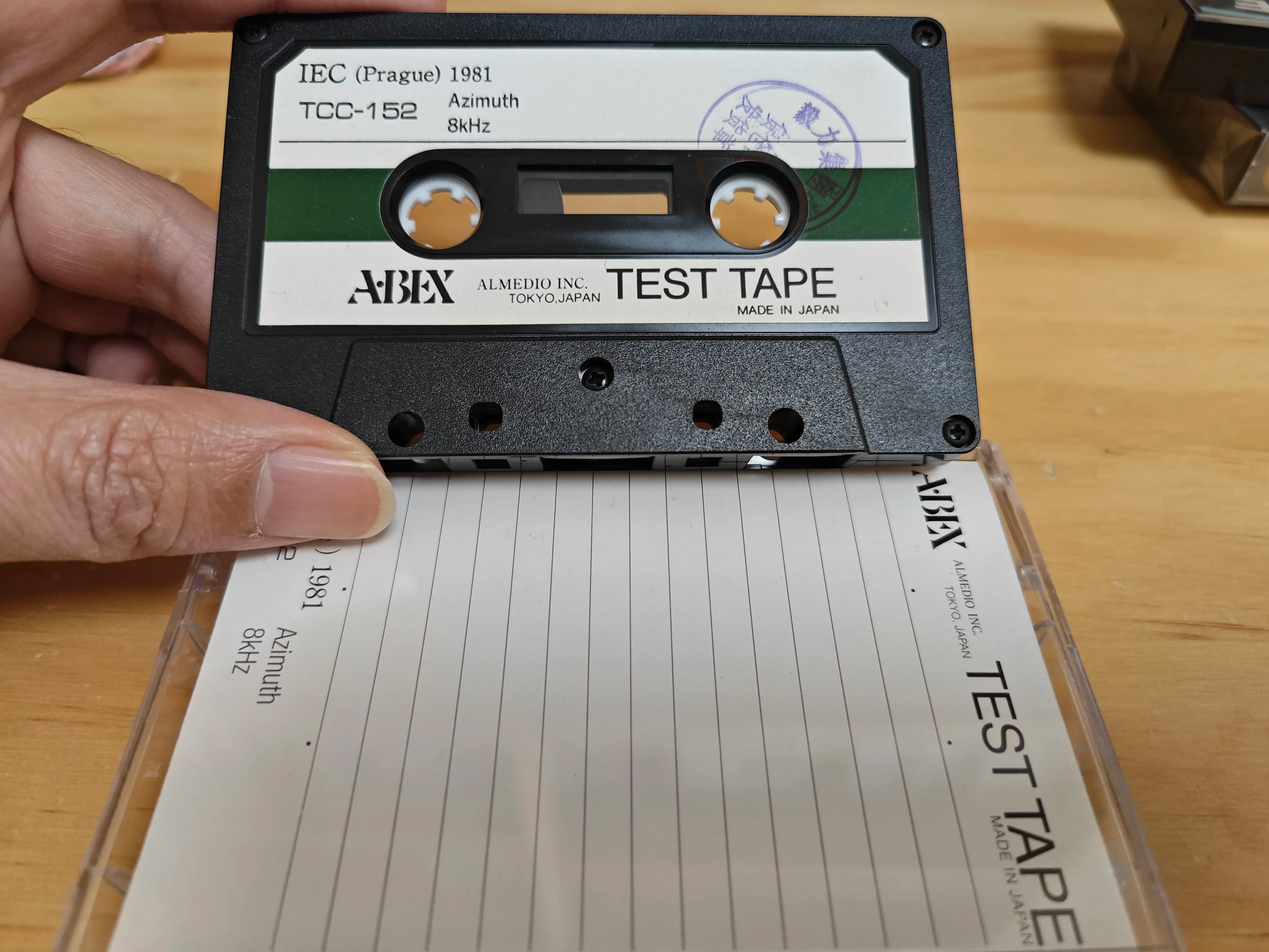 New Japan for ABEX azimuth test with 8KHz TCC152 recorder card holder maintenance calibration test