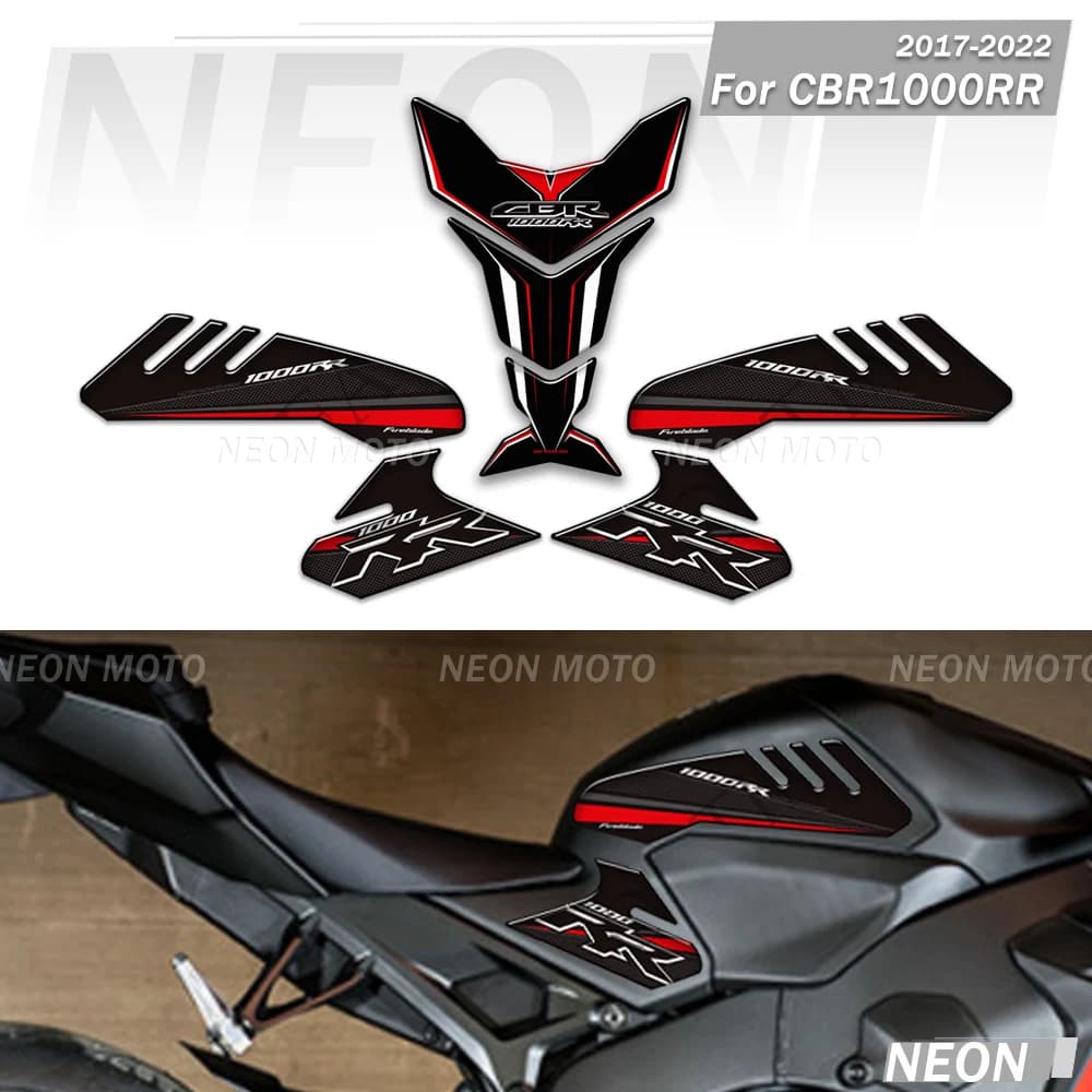Per Honda CBR1000RR CBR 1000RR SP 2017-2022 Cuscinetti serbatoio carburante moto, kit decalcomanie adesivi protezione antiscivolo