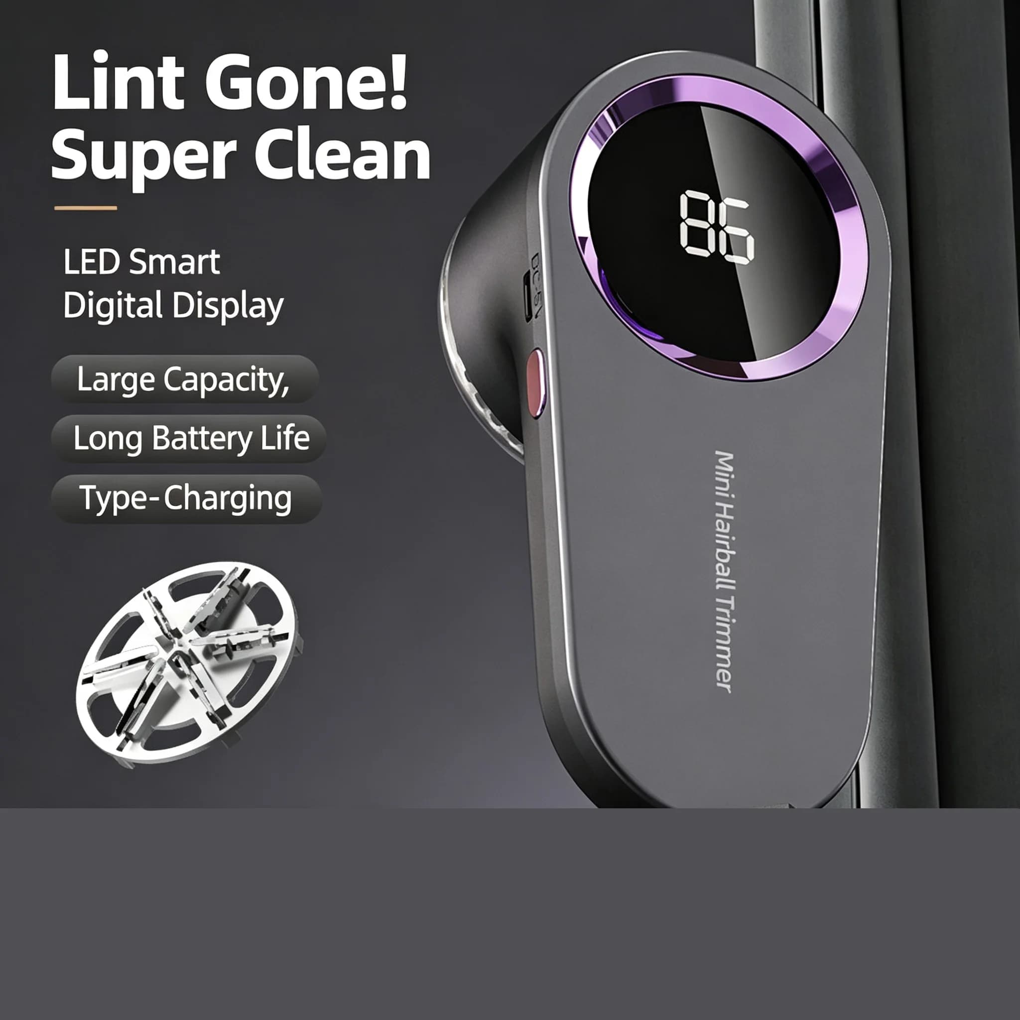 Portable Small Lint Remover Household Usb Rechargeable Fabric Shaver Defuzzer For Clothes
