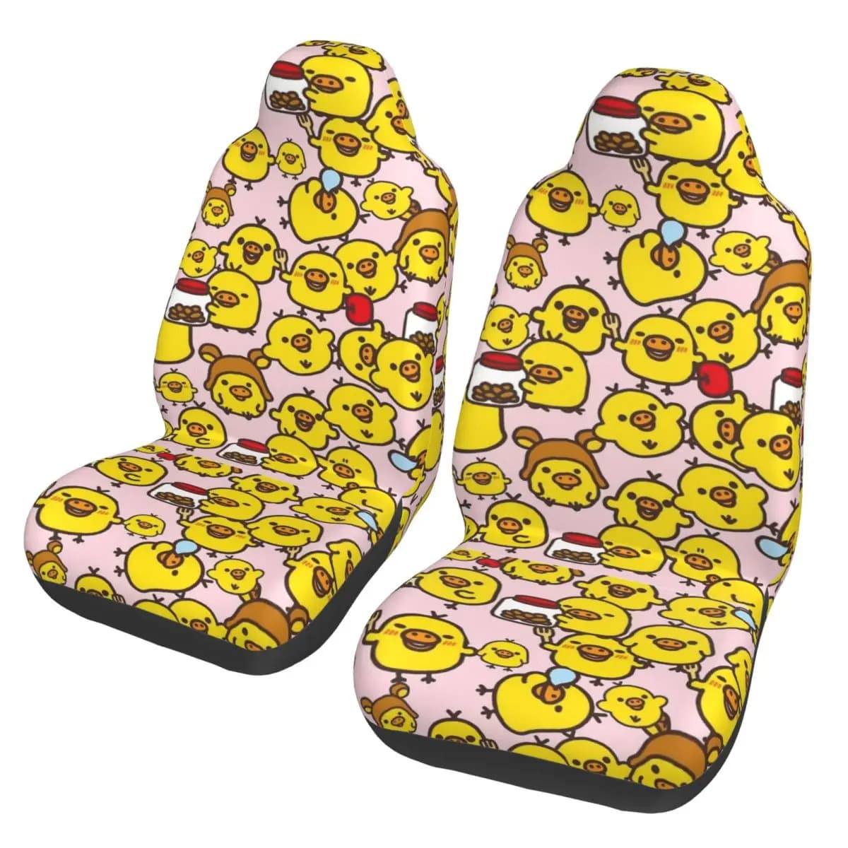 Universal car seat cover with Kiiroitori pattern, suitable for all types of models, Rilakkumas car seat covers, polyester, for fishing