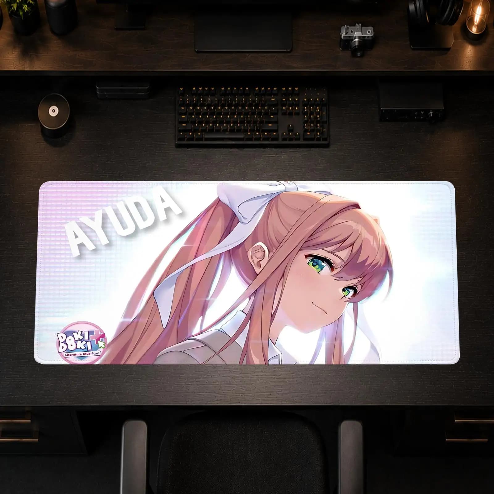 Tappetino per mouse Cartoon Ddlc Doki, tappetino da scrivania antiscivolo per ufficio e gaming, tappetino per mouse fai da te, grande tappetino per tastiera da gioco con bordi rifiniti