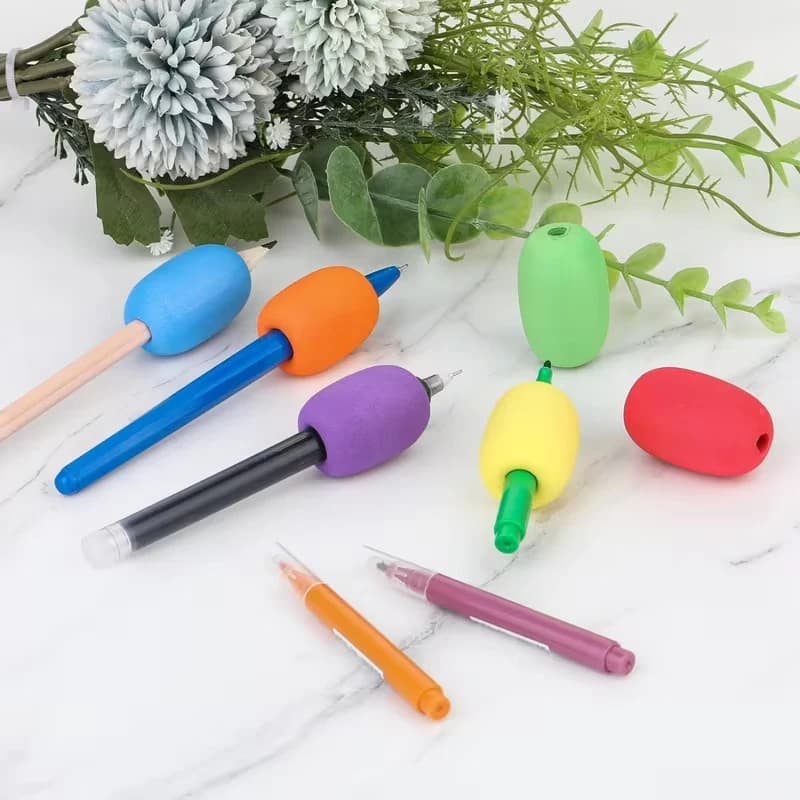 Hot 3/6pcs Soft Foam Grips For Pens And Pencils, Writing Practice Pencil Holder Cushion Grip For Handwriting Drawing Ergonomic