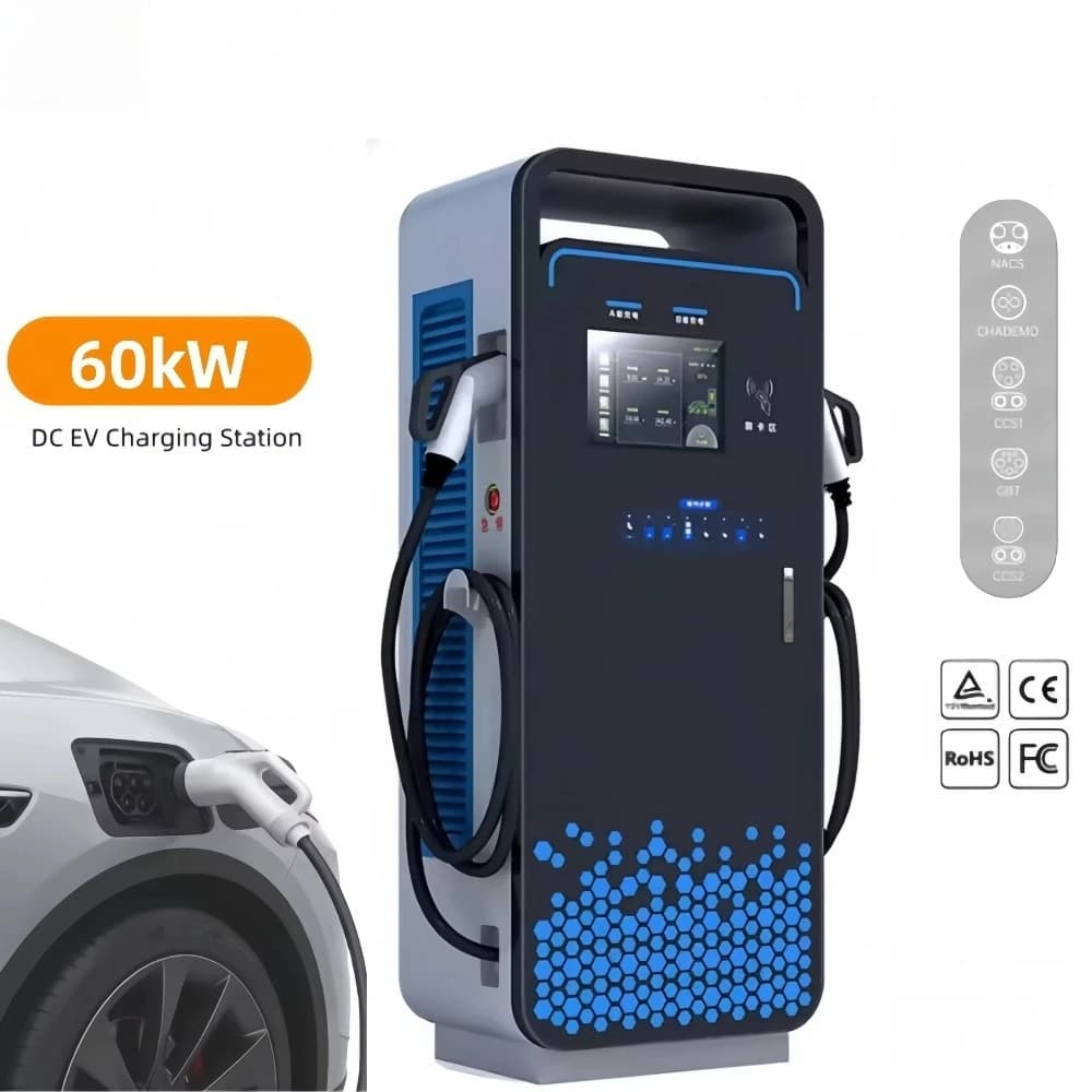 Stazione di Ricarica Rapida DC per Veicoli Elettrici da 60kW 120kW 160kW con Bilanciamento Dinamico del Carico, Montaggio a Pavimento, 250A Trifase