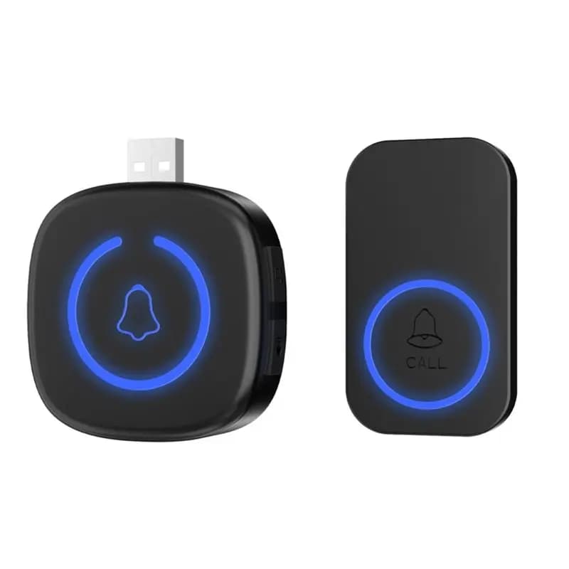 ABKU-Smart Campanello Wireless USB 433Mhz per Casa, Impermeabile, Suoneria di Benvenuto, Campanello Intelligente con 60 Melodie e Allarme