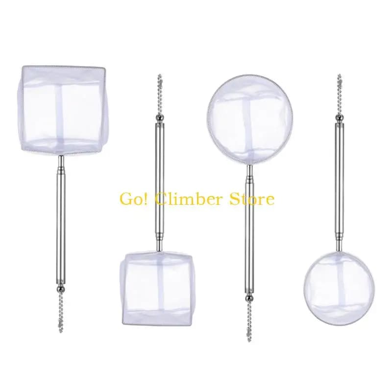 Q84C 4pcs Telescoping Fishing Tool For Tiny Aquarium Fish With Stainless Steel Rod Landing Net Ergonomic