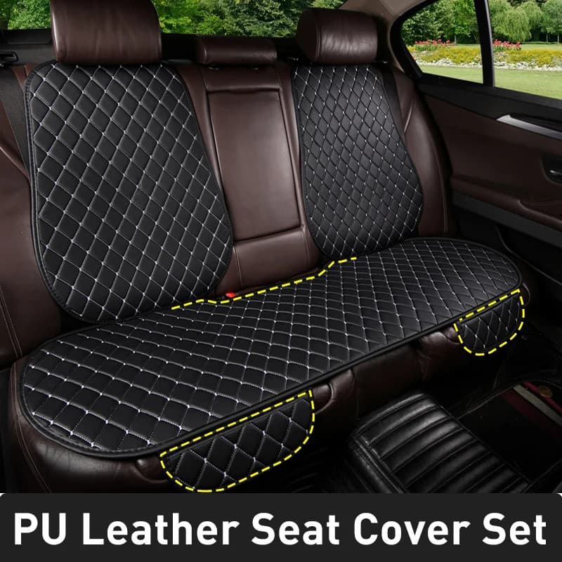 Karcle Car Seat Covers PU Full Set Car Seat Bearing Anti-slip Car Seat Cover Back Seat cushion Universal waterproof car seat cushion