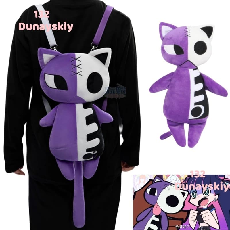 Anarchy Skull Cat Zaino a tracolla Moe Cosplay Anime Calza a spalla singola fatta a mano Halloween Prop