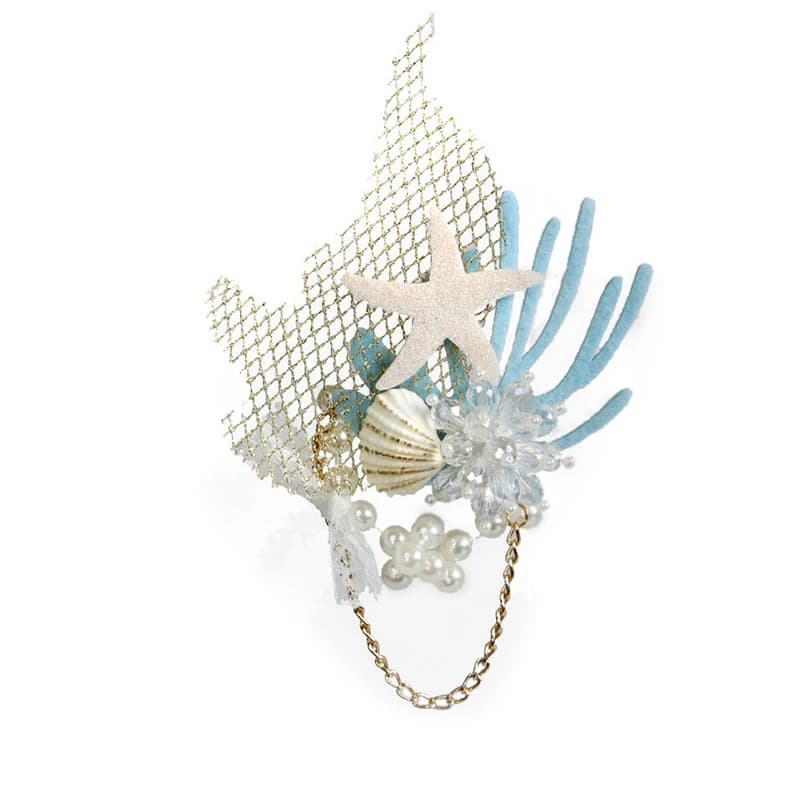 Accessori per Capelli a Tema Sirena, Decorazioni in Cristallo Artificiale, Conchiglie, Stelle Marine e Coralli, Perfetti per Decorazioni da Spiaggia e Feste