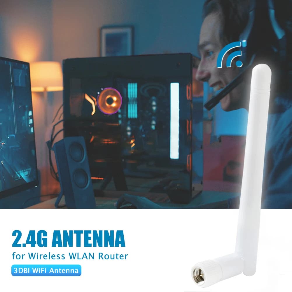 Antenna WIFI Omni 2.4G 3dBi con spina maschio SMA Antenna dual band Antenna WiFi Omni esterna 5G per rete wireless