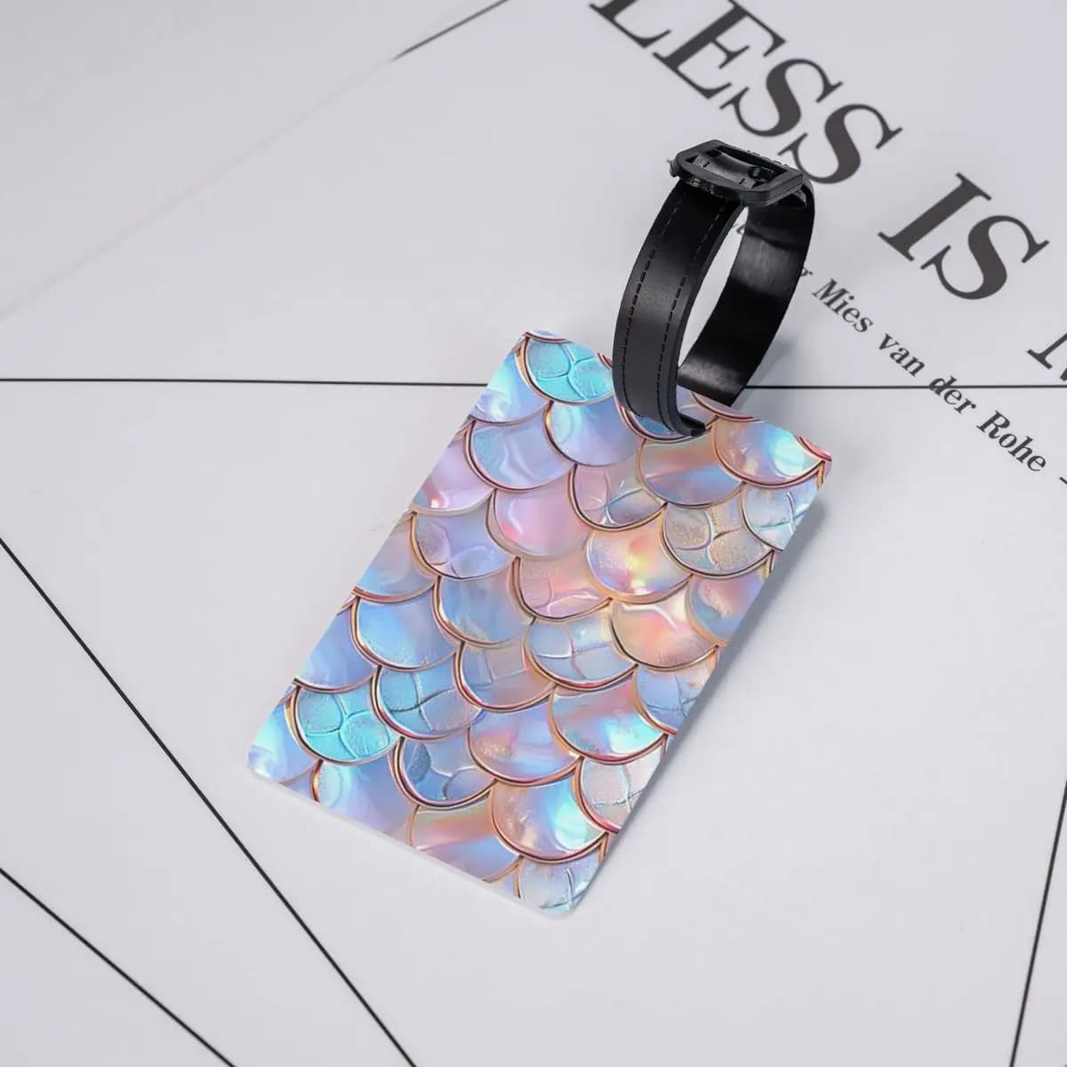 Etichette per Bagagli a Forma di Squama di Sirena, Accessori per Valigie, Targhette per Bagagli da Viaggio con Spazio per Nome e Indirizzo