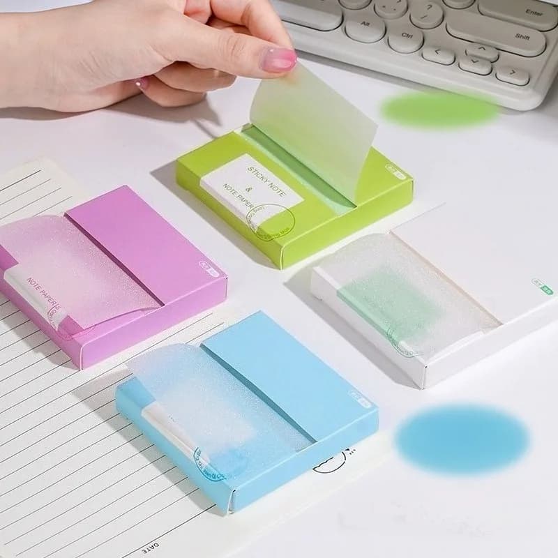 100 fogli di colori perlescenti Posits Sticky Notes Pad Adesivi di carta Pubblicato Notebook Memo Notepad Adesivo per messaggi estraibili