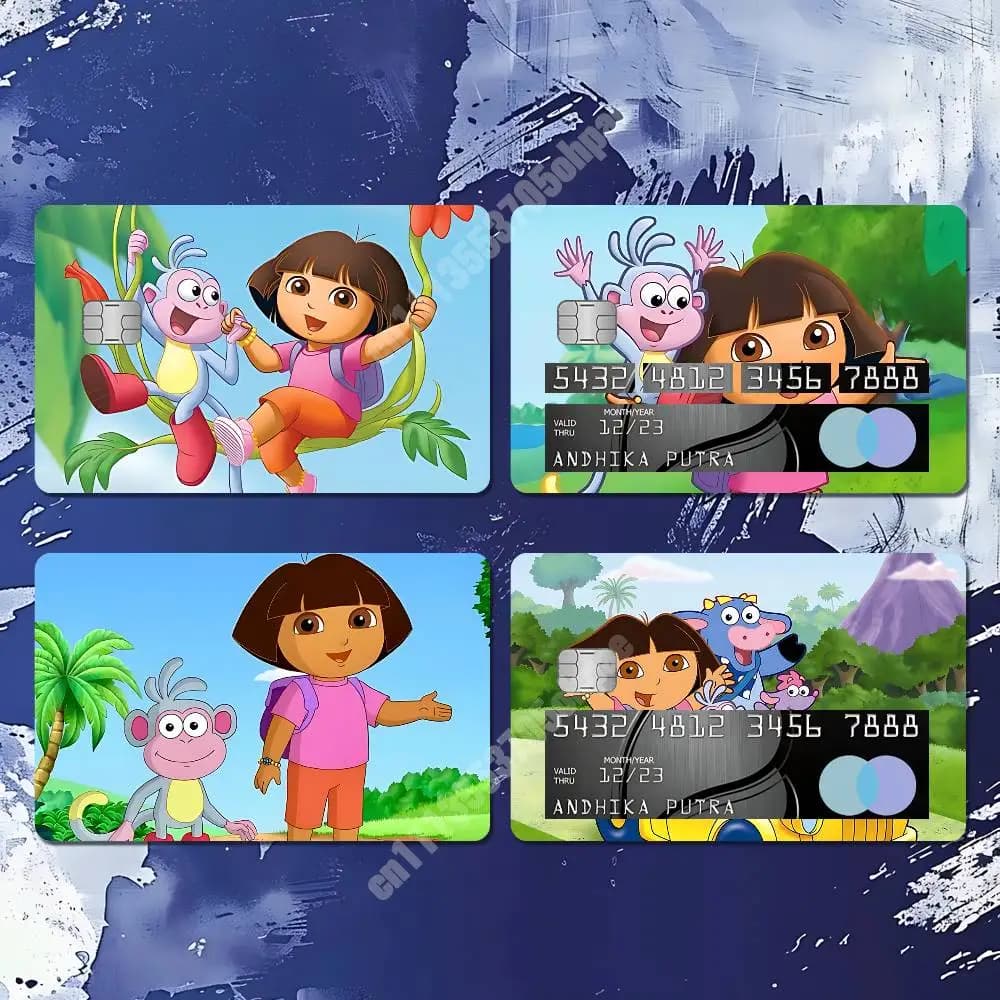 D-Dora The E-Explorer Baby Kids Cartoon Sticker for NFC ID Card Film Skin Credit Bank Card Artistic Pattern Design