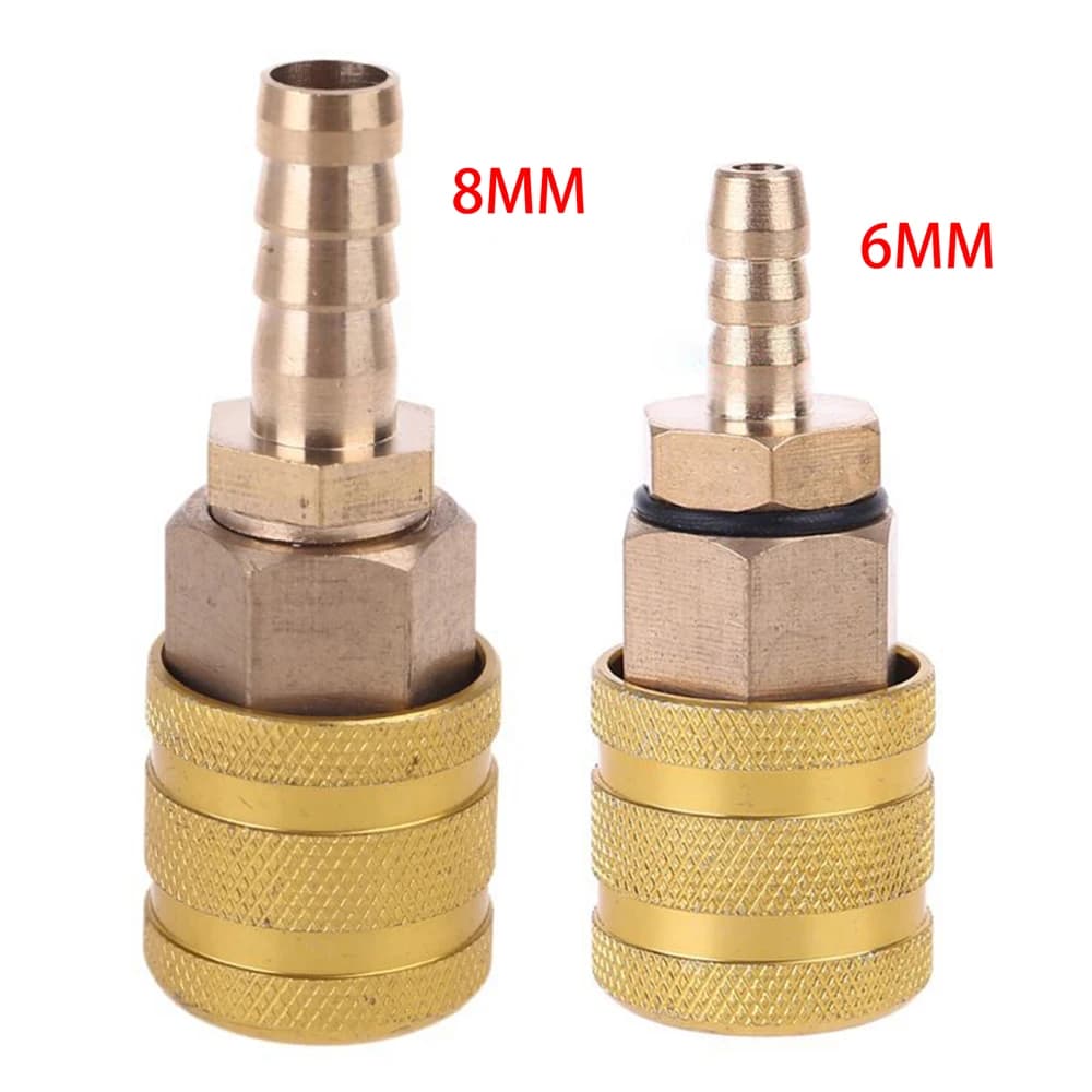 6mm/8mm Valvola della gomma per auto Clip Ugello della pompa Morsetto in ottone massiccio Collegare rapidamente il connettore di gonfiaggio Adattatore della pompa di gonfiaggio del mandrino dell'aria