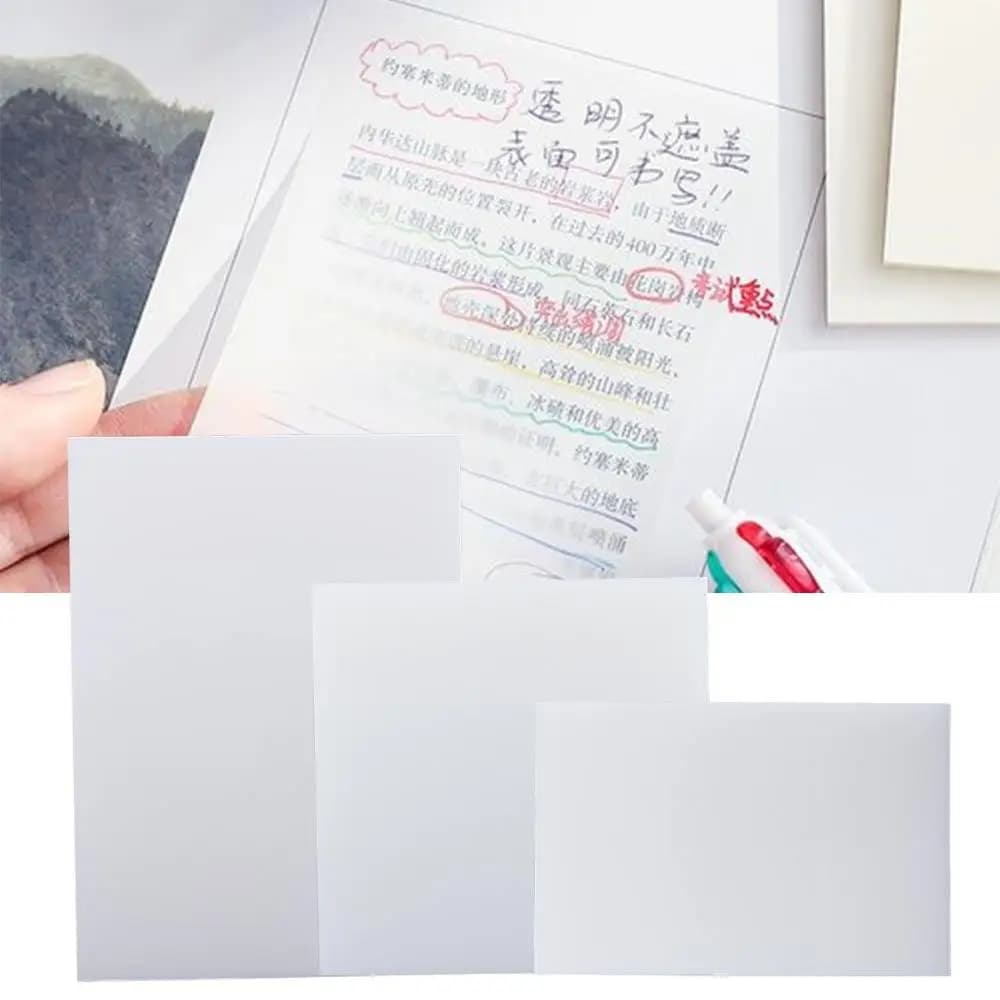 Office School Supplies Stationery Sticker Self Adhesive Transparent Sticky Notes PET Memo Pad Planner Sticker Daily To Do List