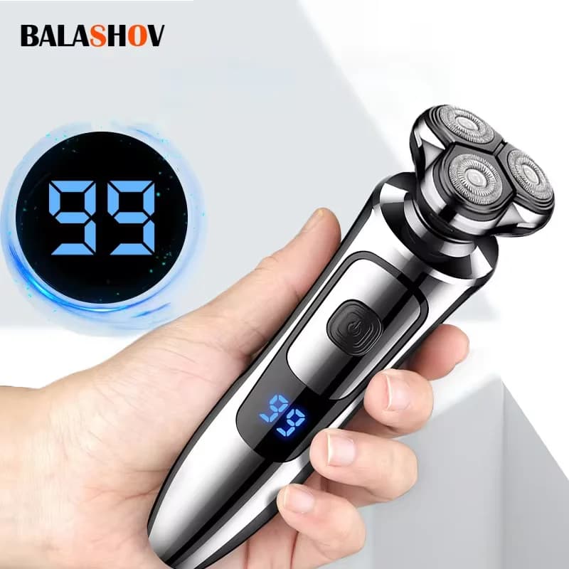 Rasoio elettrico uomo rasoio ricaricabile coltello da barba coltello a baffo domestico portatile galleggiante a tre punte lavaggio ad acqua