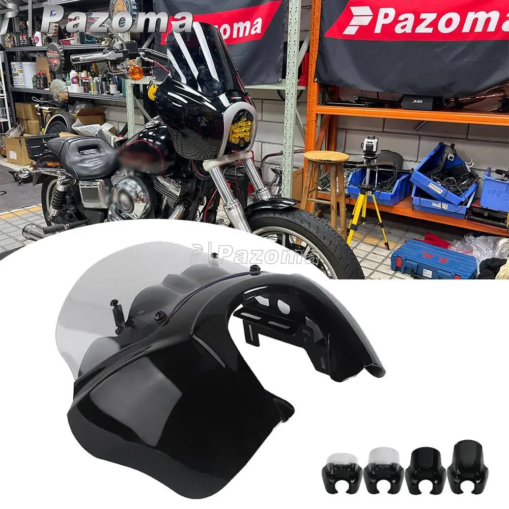 Carena faro anteriore per moto Harley Dyna Street Bob FXDB FXDBI FXDBB FXDBP 9 12 15 pollici con deflettore antivento e kit di montaggio