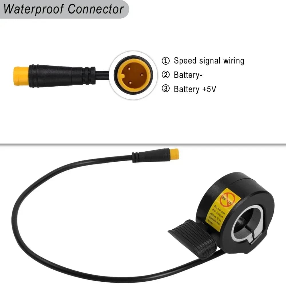 Acceleratore a Pollice Impermeabile 130X con Connettore per Scooter Elettrico e E-Bike - Parte di Ricambio WP