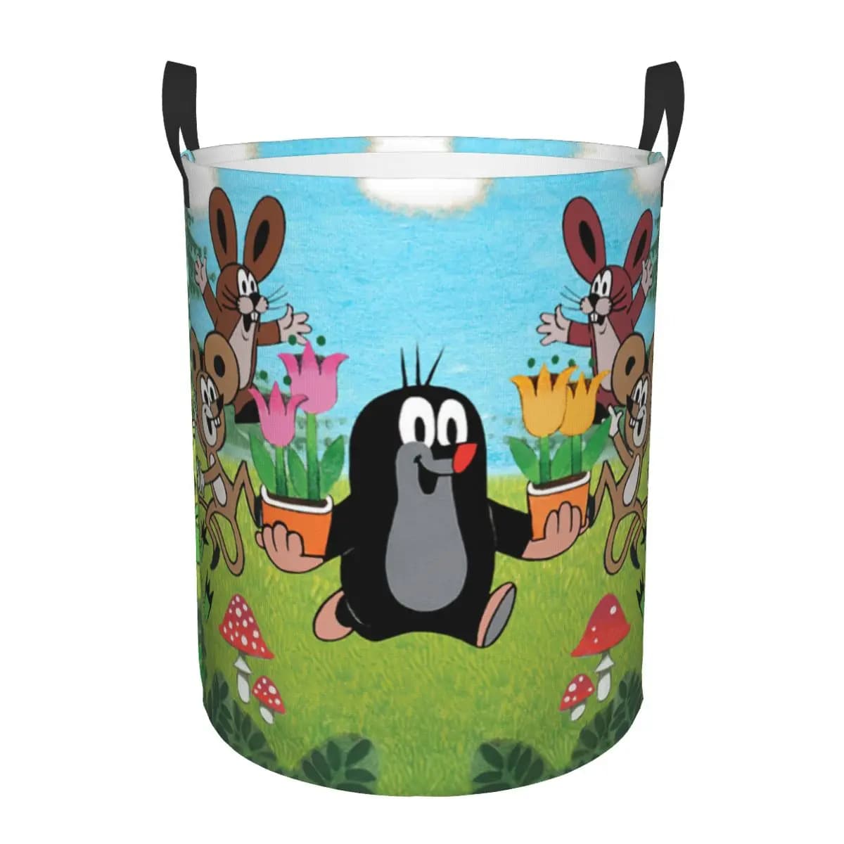 Happy Mole cesto portabiancheria pieghevole Cartoon Krtek Little Maulwurf cesto per vestiti per Nursery Kids Toys Storage Bag