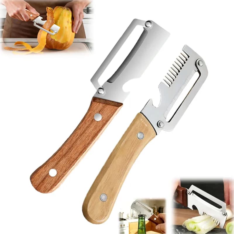 Set da 1-20 Pezzi: Affettatrice, Grattugia e Sbucciatore Multifunzione in Acciaio Inox per Verdure, Cipolle, Zenzero, Julienne e Apribottiglie - Gadget da Cucina
