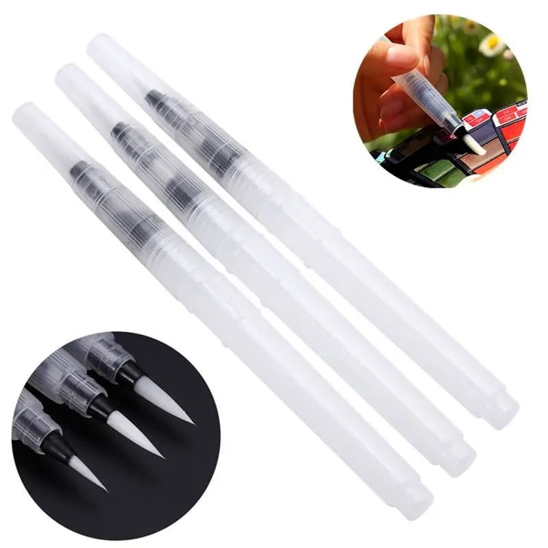 3pcs 120mm Reusable Soft Hair Watercolor Brush Artist Calligraphy Pen School Office Supply Paintbrush Student Writing Stationery