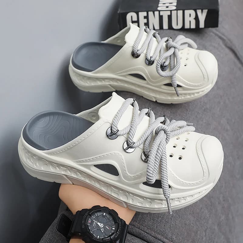 New Men's Baotou Slippers 2025 Summer Sports Outer Wear Non-Slip Slippers Wear-Resistant Thick-Soled Beach Sandals
