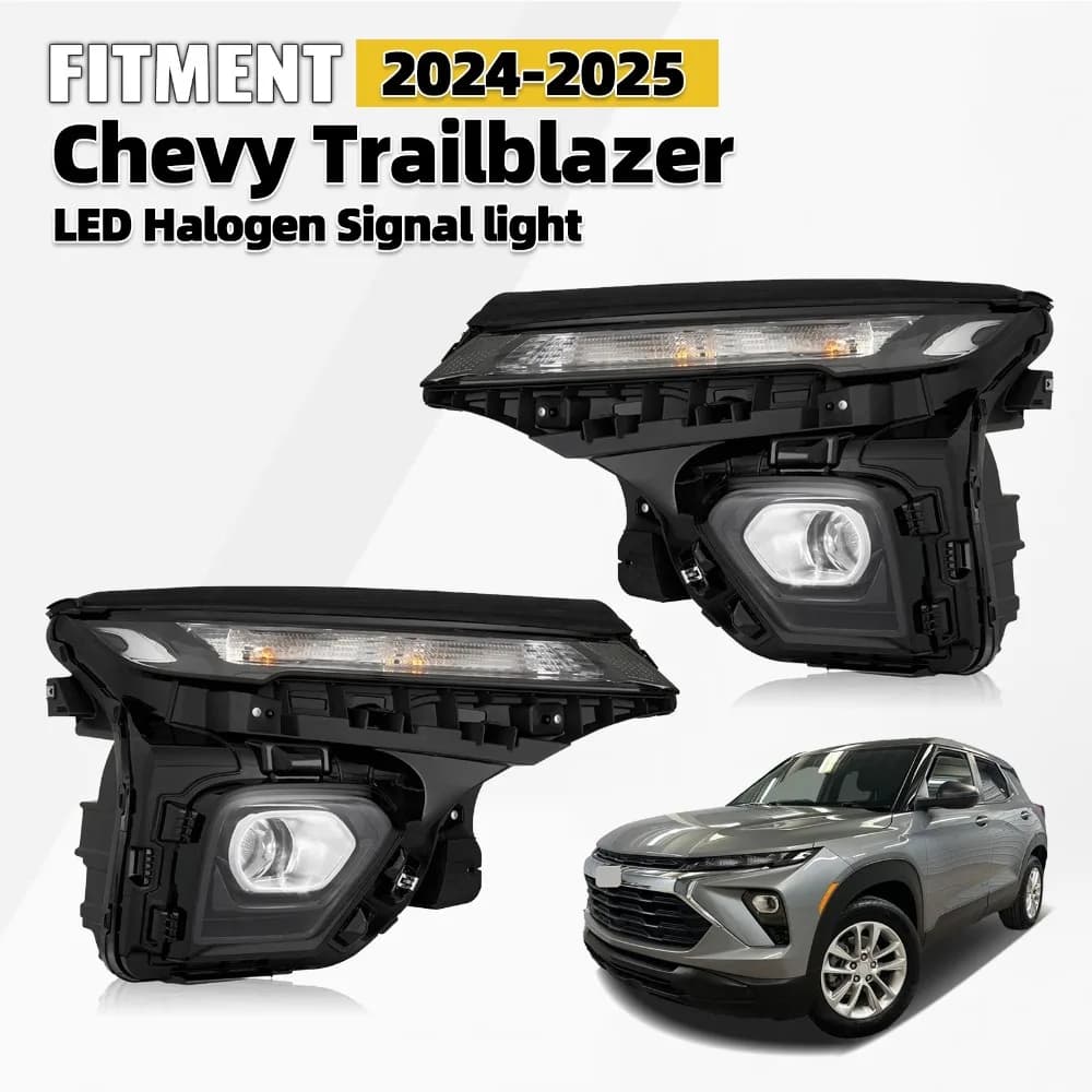 Fari a LED per Chevy Trailblazer LS 2024-2025 con indicatori di direzione alogeni e lampadine (coppia)