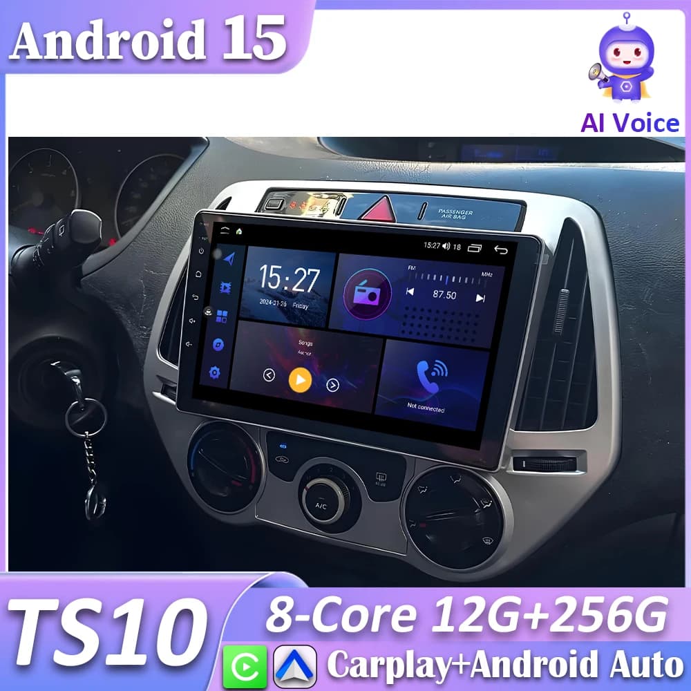 Autoradio Carplay Per Hyundai i20 PB 2012 2013 2014 Lettore Multimediale Android Auto Navigazione GPS 5G Wifi Stereo Video No 2din
