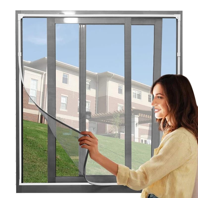 magnetic screen door mosquito net Magnetic Window Screen Tulle Mesh Stealth Customize DIY Mesh Curtain Removable Washable