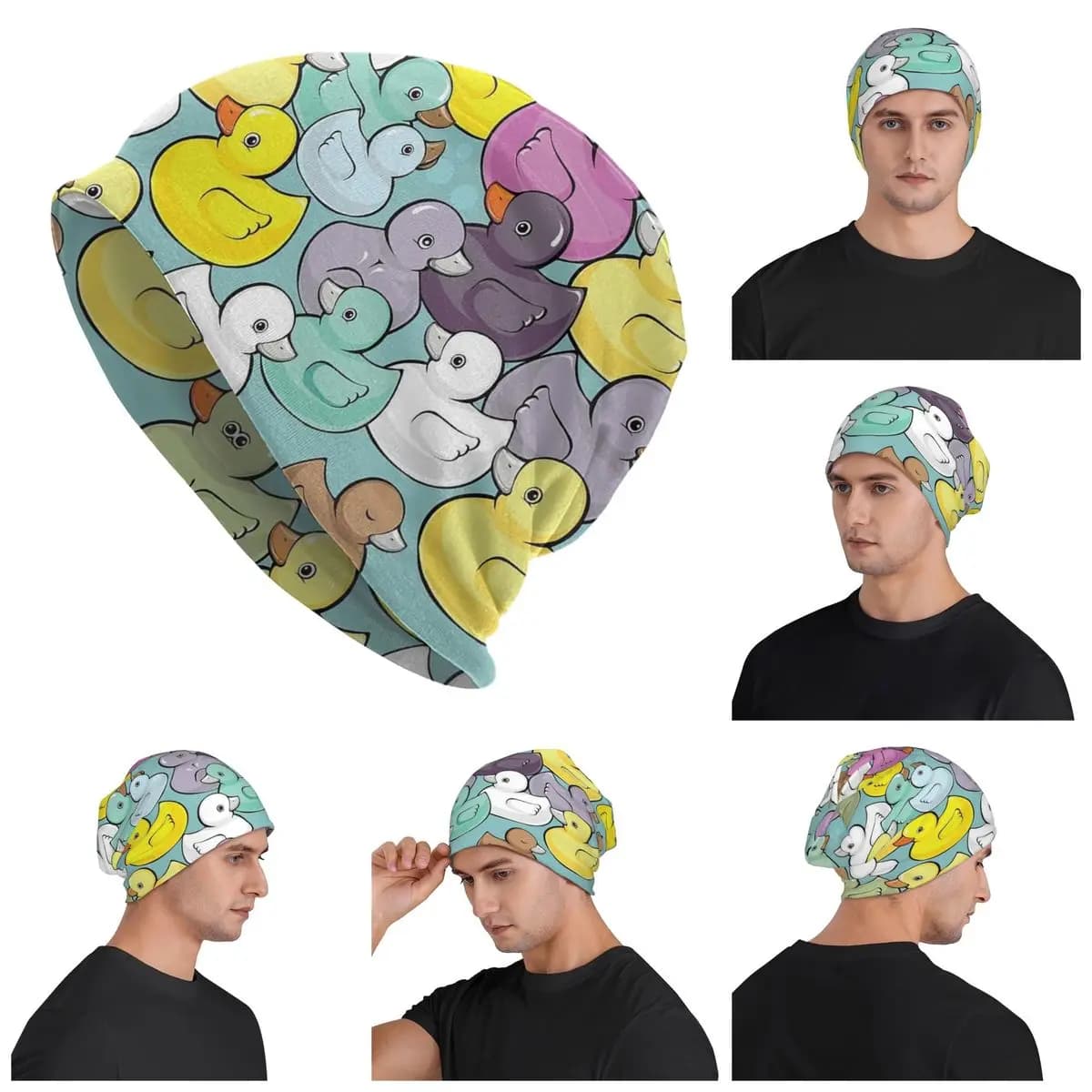 Yellow Classic Rubber Duck Unisex Adult Beanies Caps Knitted Bonnet Hat Warm Hip Hop Autumn Winter Outdoor Skullies Hats
