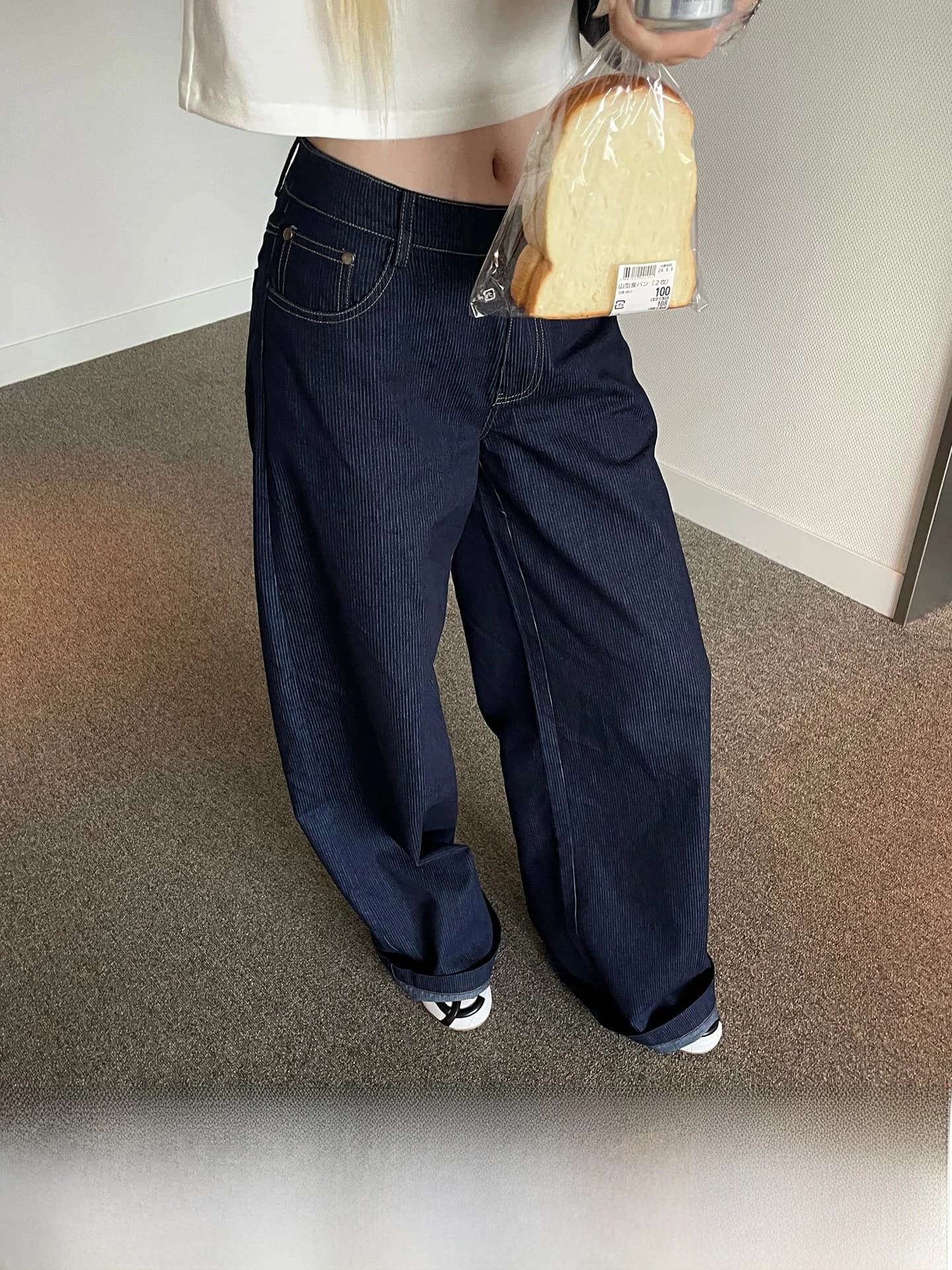 Original Color Low Waist Loose Straight Leg Jeans Women's Summer Cotton Zipper Fly Casual Trousers Rase Le Sol ELG2606013H1