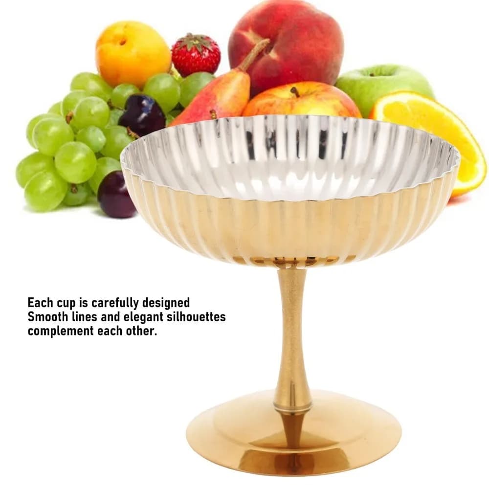 Rustless Steel Dessert Cup Mirror Polished Round Edge Pudding Cup Burr Free Suitable Cold Food Container Yogurt Cup