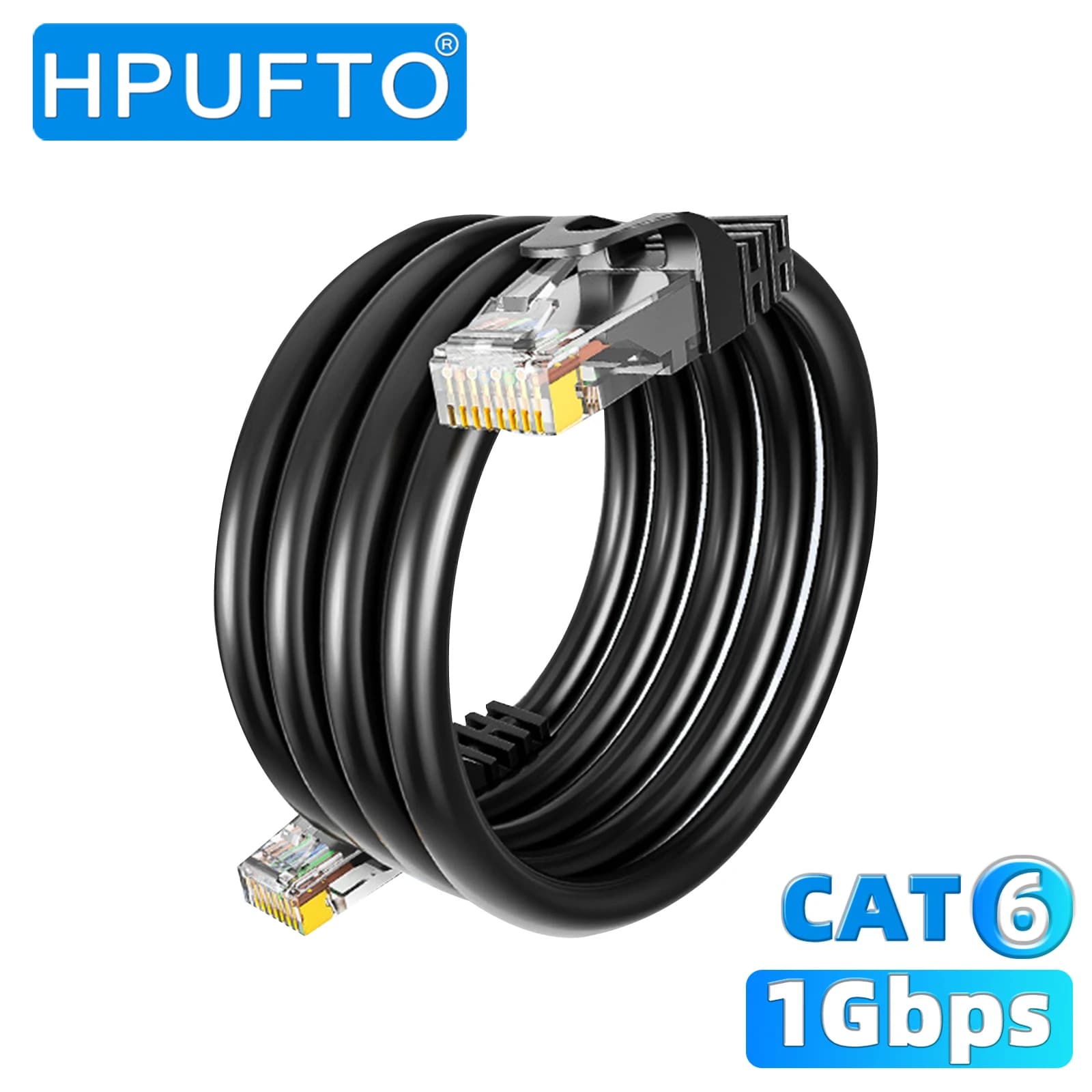 Cat6 ROUND Ethernet Cable Heavy Duty Direct Burial In-Ground POE Waterproof LLDPE UV Resistant UTP 24AWG CCA Solid Cord