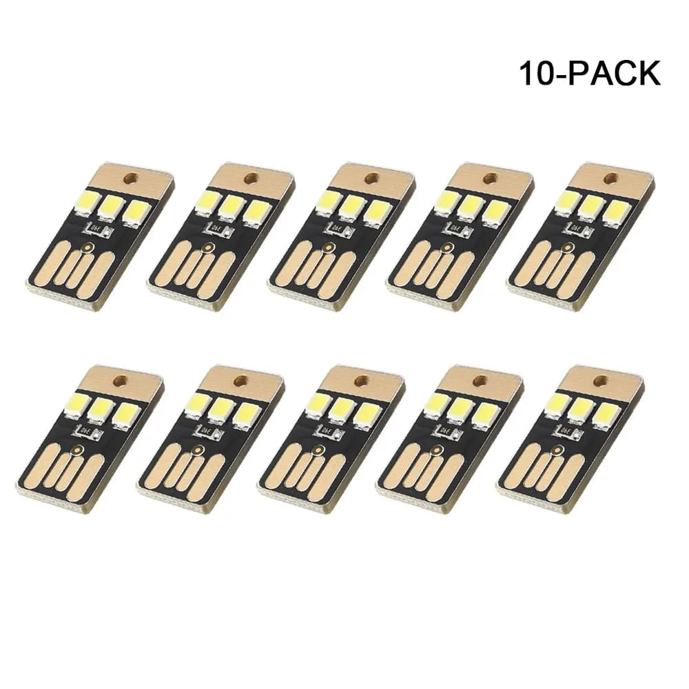 Confezione da 10 luci da libro Mini illuminazione notturna SMD 2835 Lampada da libro Lampadina 5V 0,2W USB LED per computer portatile Lettura Luce a risparmio energetico