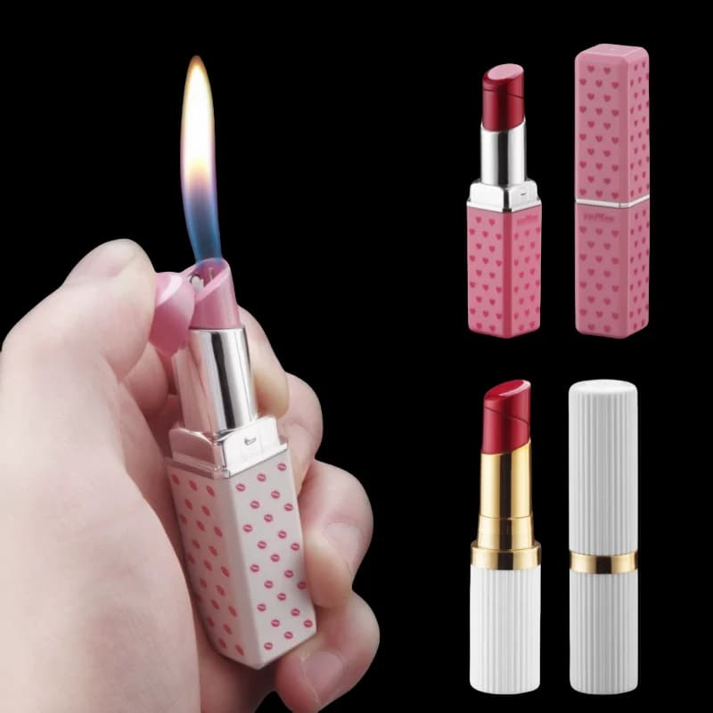 Mini accendino gonfiabile per rossetto carino da esterno accendino portatile antivento accessori per sigarette regalo per fumatori alla moda da donna