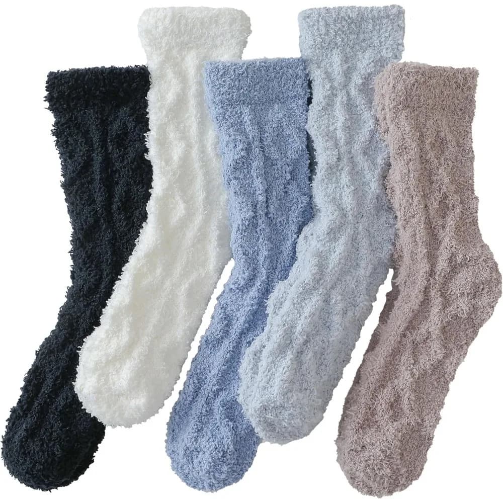 Regali caldi e accoglienti per le donne, calze imbottite, soffici calzini da notte in peluche sfocato - Tessuto morbido e caldo