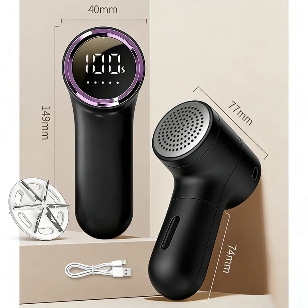 Clothing Defuzzer Fabric Shaver For Home For Travel Digital Display For Sweaters Smart Display Lint Trimmer For Travel