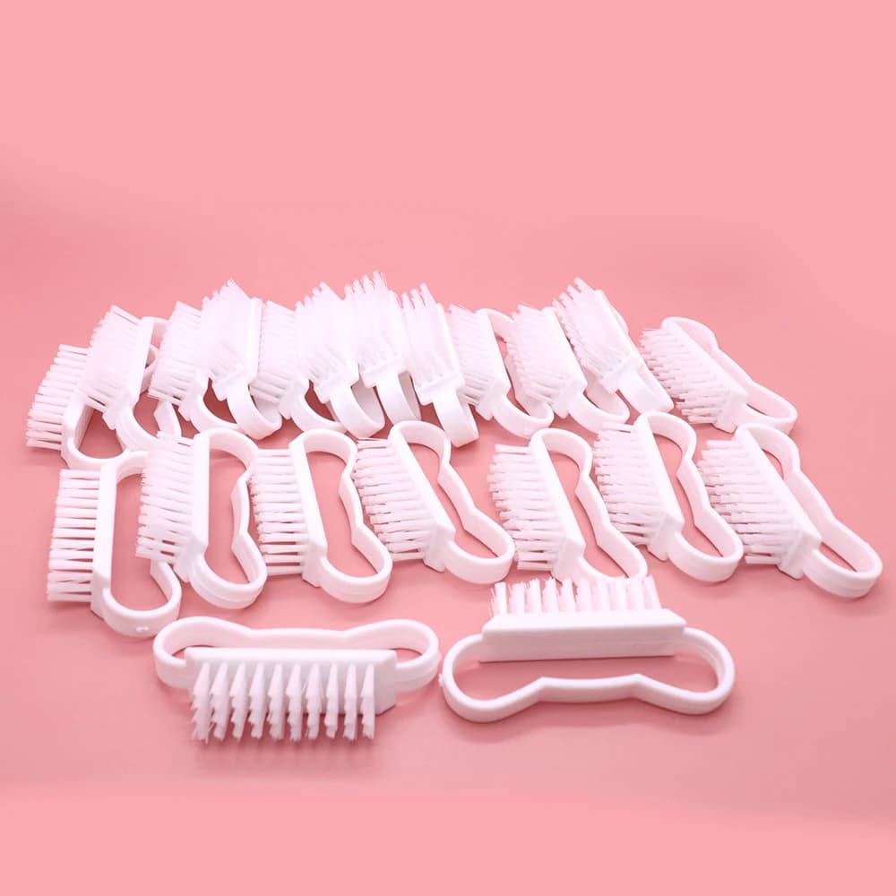 Set di 4/8/10 Pennelli Professionali per Unghie, Spazzole in Plastica Bianca a Forma di Farfalla per Pulizia e Nail Art, Strumenti per Manicure
