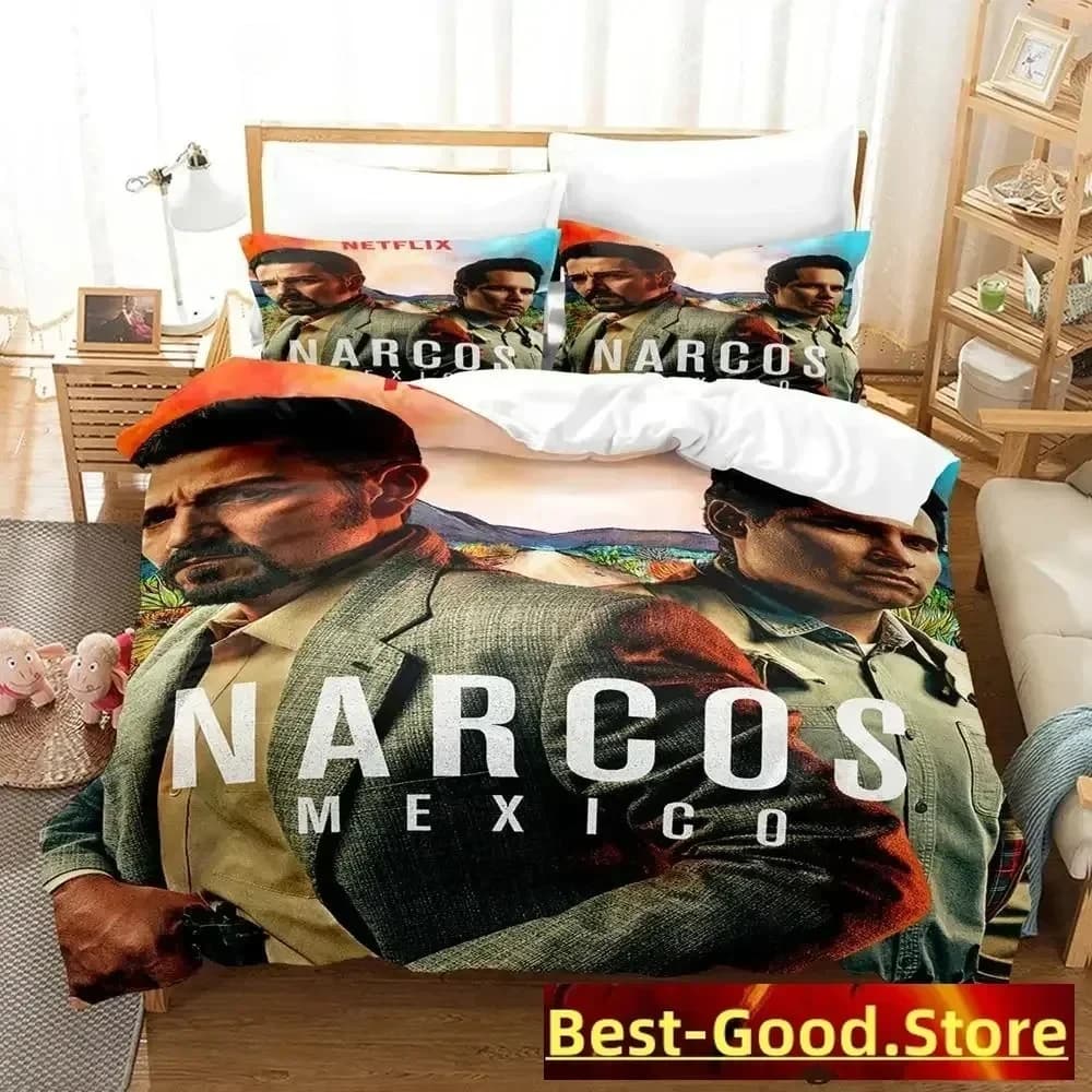 2023 Set biancheria da letto Narcos Set letto stampato con federa Copripiumino Morbido singolo matrimoniale Queen Super King Size Camera da letto per bambini adulti
