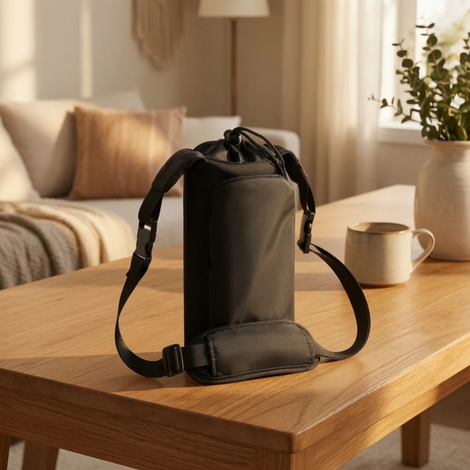 Water Bottle Carrier Bag with Phone Pocket Hands-Unrestricted Water Bottle Carrier with Shoulder Strap Crossbody Tumbler Carrier