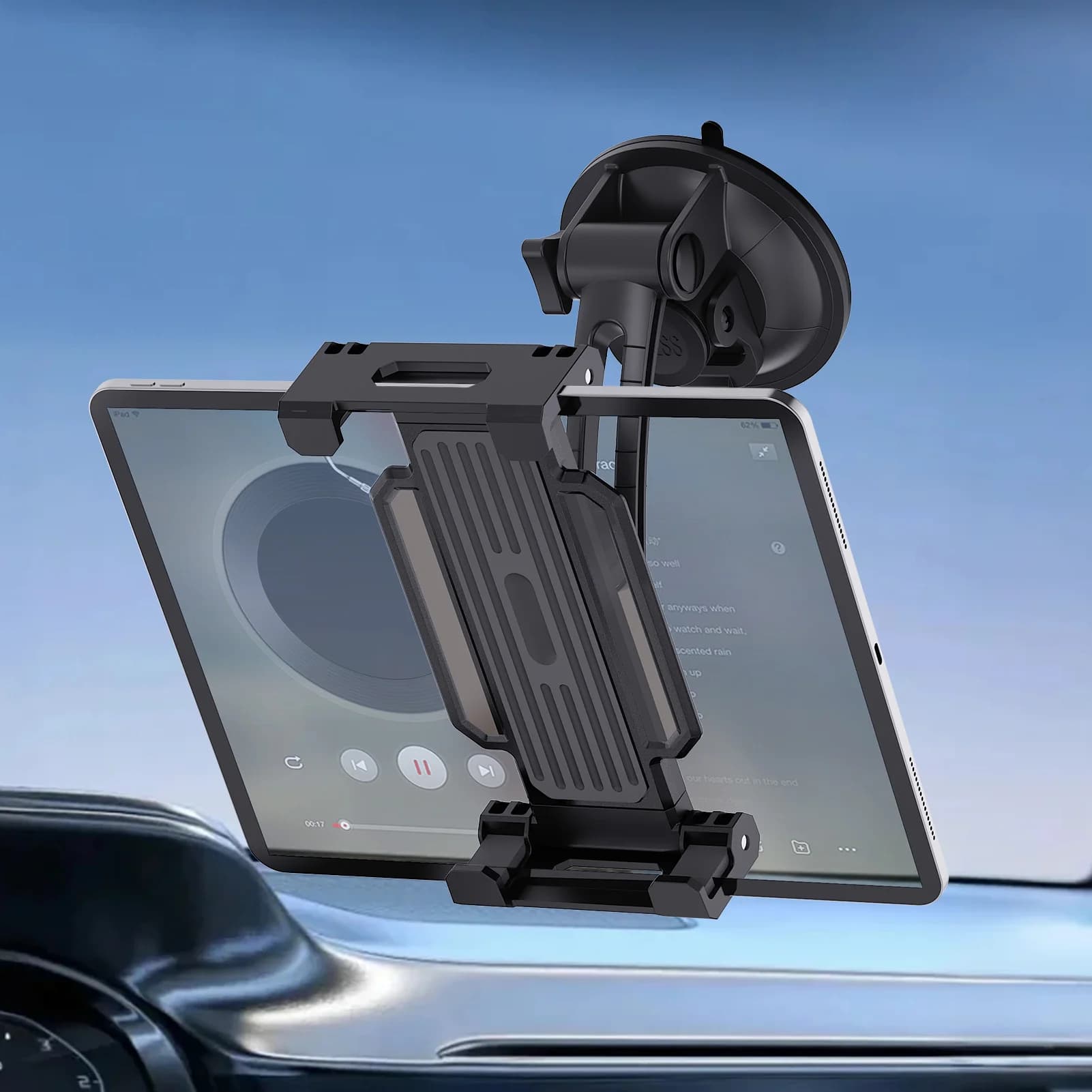 Supporto Universale per Tablet da Cruscotto o Parabrezza per iPad Pro 11 12.9 Air Mini e Supporto per Telefono Samsung Galaxy 4-13 Pollici