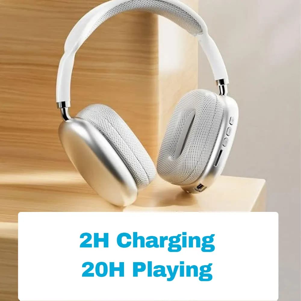 Wireless Bluetooth Headphones Over Ear HIFI Stereo Bass Headset Support TF Card 3.5mm Wired Audio Foldable Adjustable Headphones for Phone PC Laptop