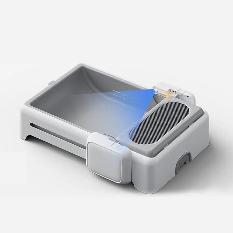 Bacino per lettiera per gatti ecologico autopulente automatico dal design aperto