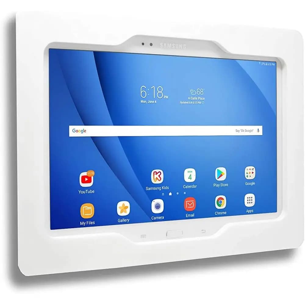 Contenitore VESA in acrilico antifurto per tablet da 9,7 pollici con supporto a parete, bianco