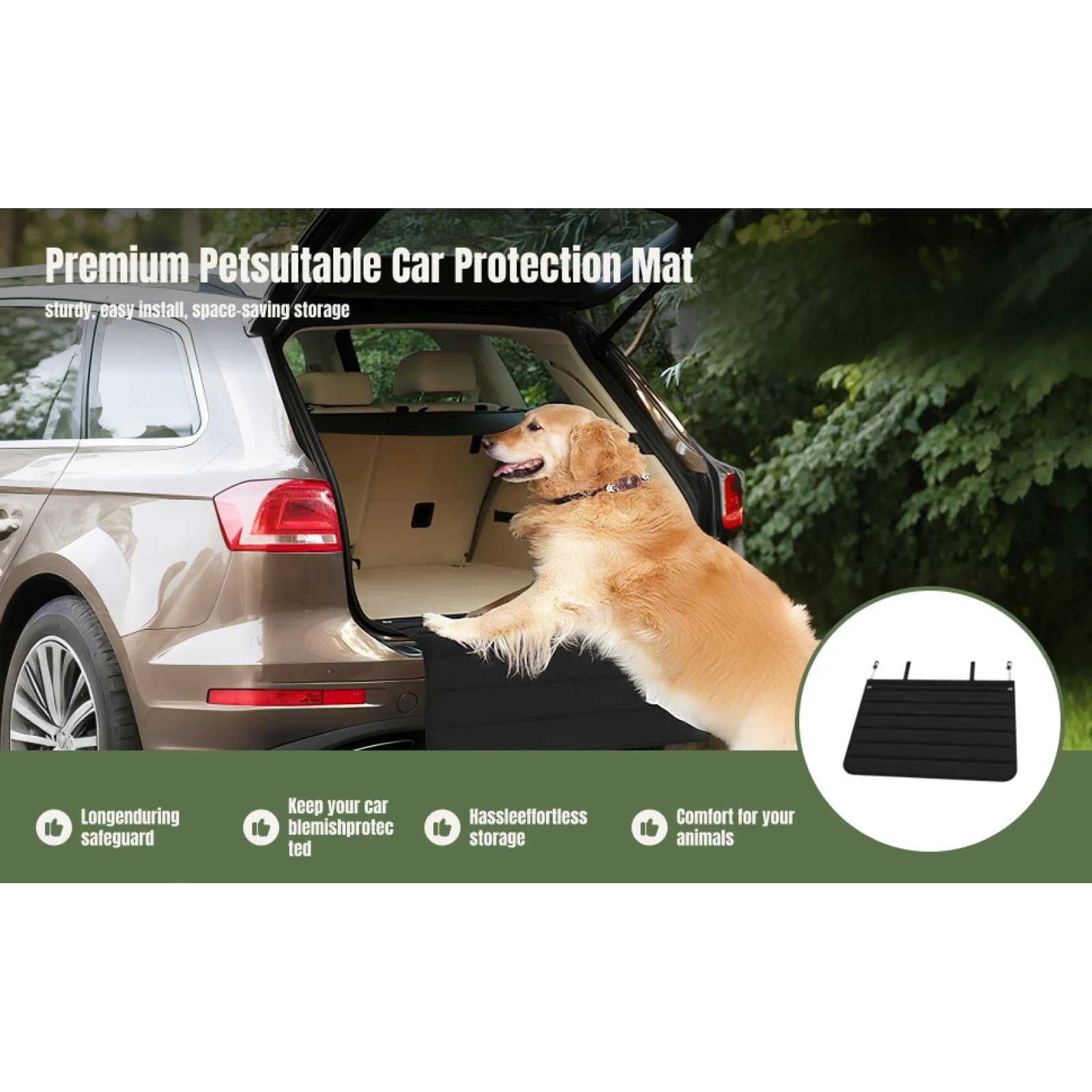 Tappetino per bagagliaio per auto universale Protezione per paraurti posteriore Tappetino per auto per animali domestici impermeabile Fodera per bagagliaio per SUV Antigraffio Pet Carrier Cargo
