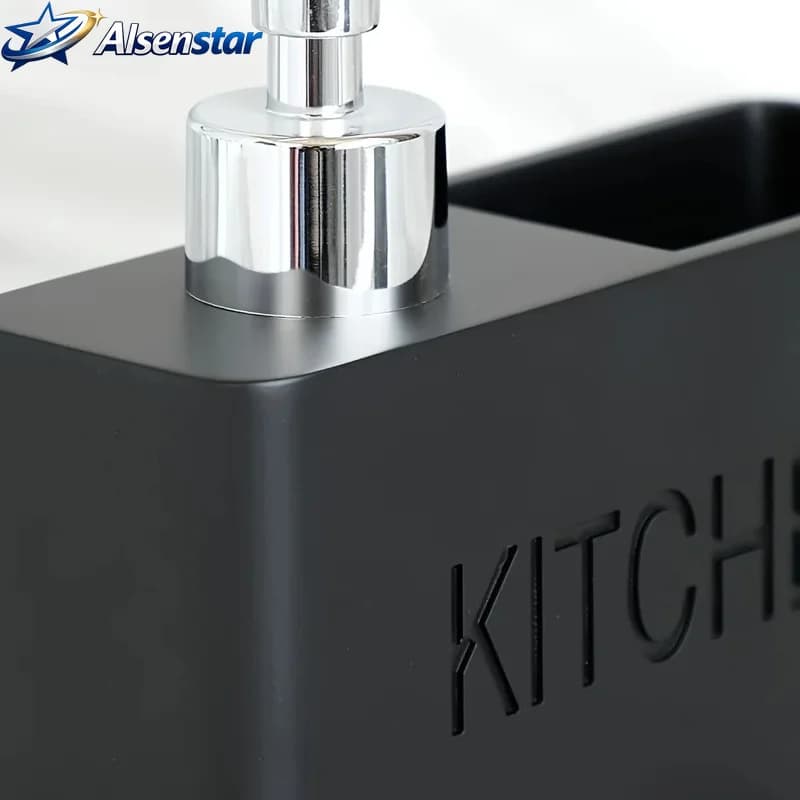 Multi functional kitchen soap dispenser with sponge holder, dishwashing liquid bottle storage box