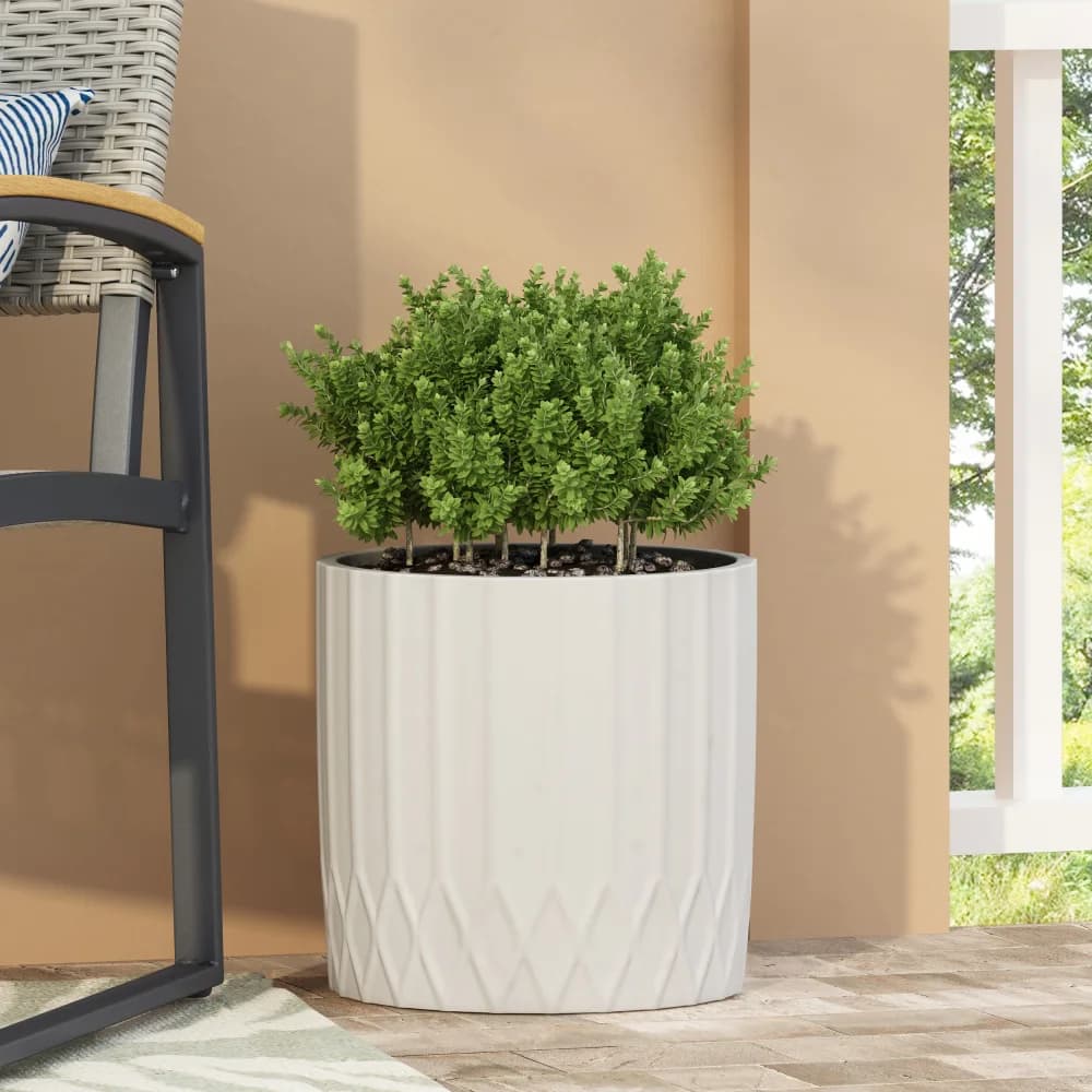 Vaso da Giardino in MGO Durevole e Leggero, Classico Contenitore per Piante per Uso Interno ed Esterno