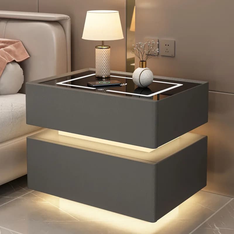Comodino intelligente creativo da 25-50 cm con luce sensore Comodino per camera da letto in stile nordico con ricarica wireless