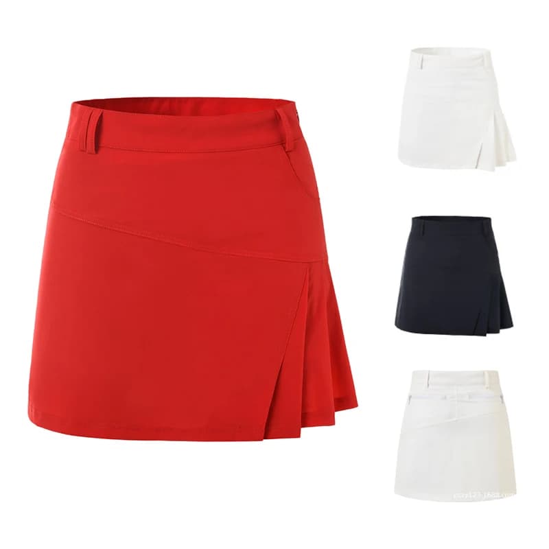 Gonna corta da donna Traspirante Antiriflesso Gonne sportive casual Golf all'aperto Tennis Gonna a pieghe Lady Culottes foderati con pantaloncini