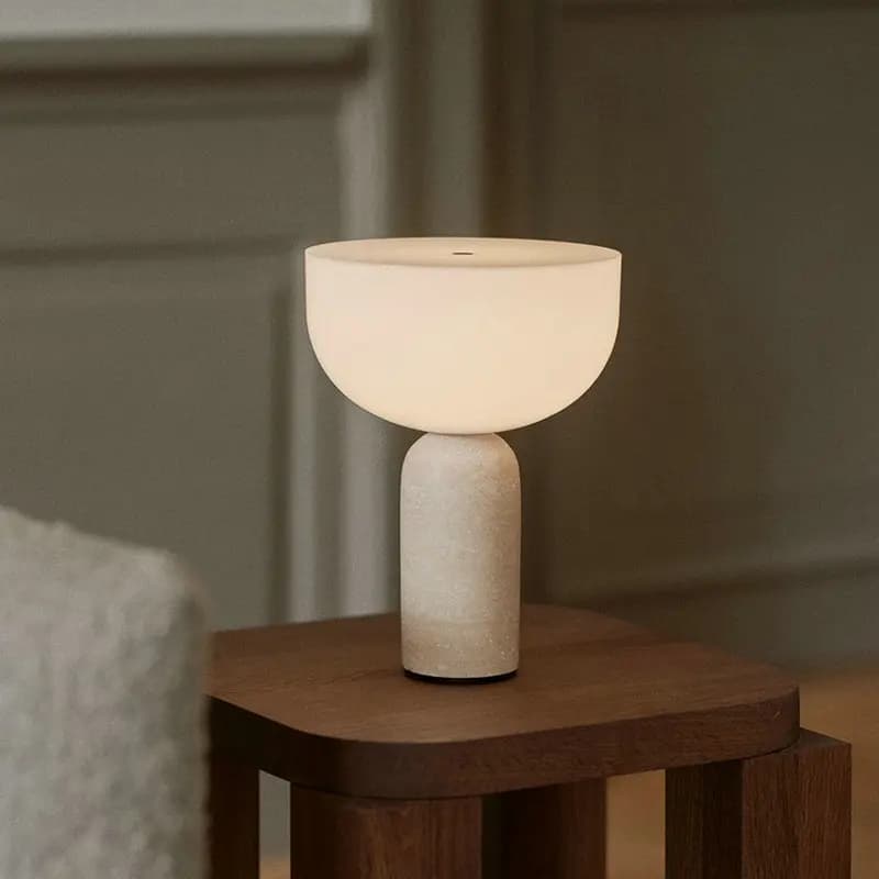 Lampada da tavolo in marmo dal design danese con ricarica USB Interruttore tattile Luci da scrivania per soggiorno Camera da letto Comodino GN593FJ