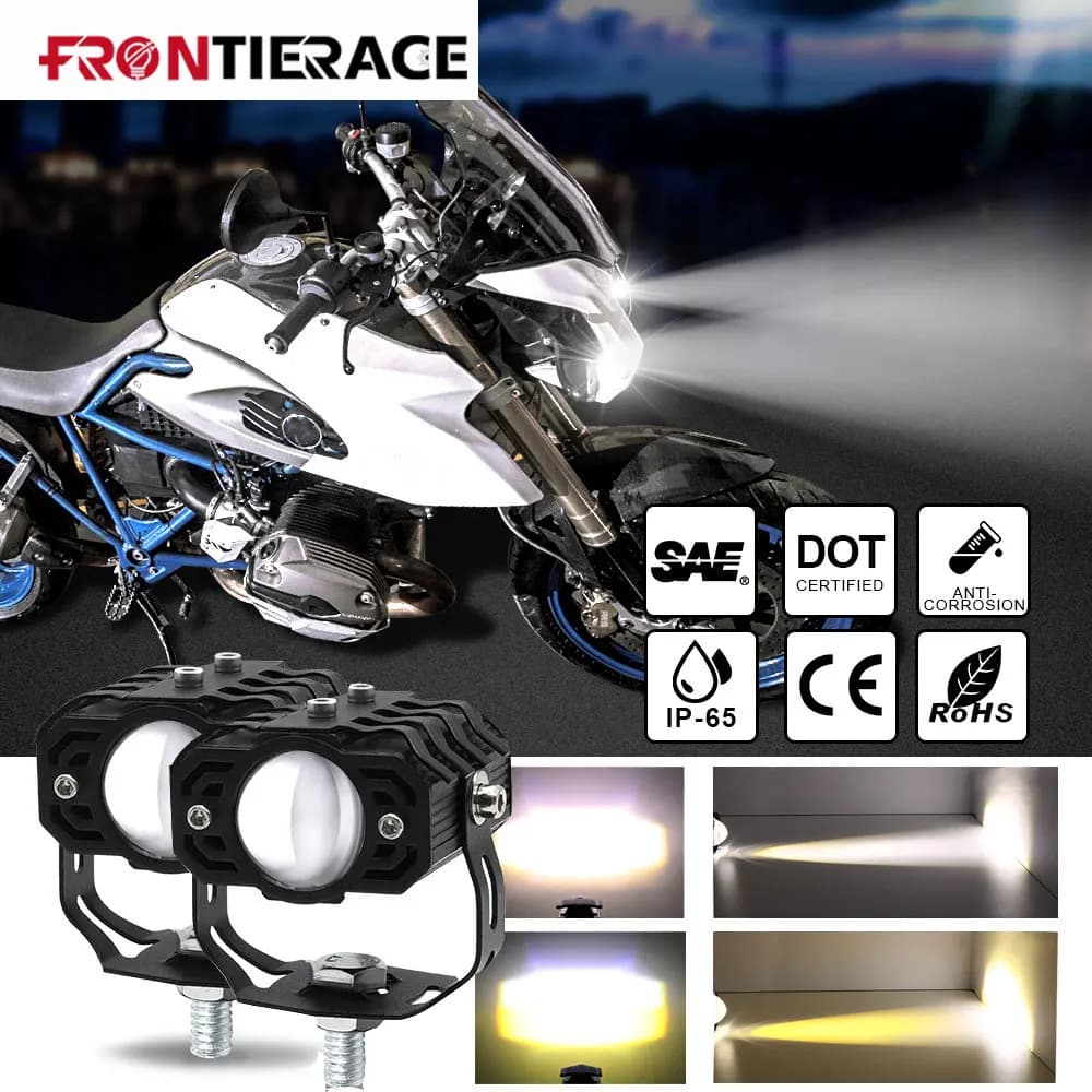 2 pezzi Moto luce Mini faretti proiettore lente 12V Barra lampada a Led Super luminoso Led Moto esploratori per BWM 4x4 accessori